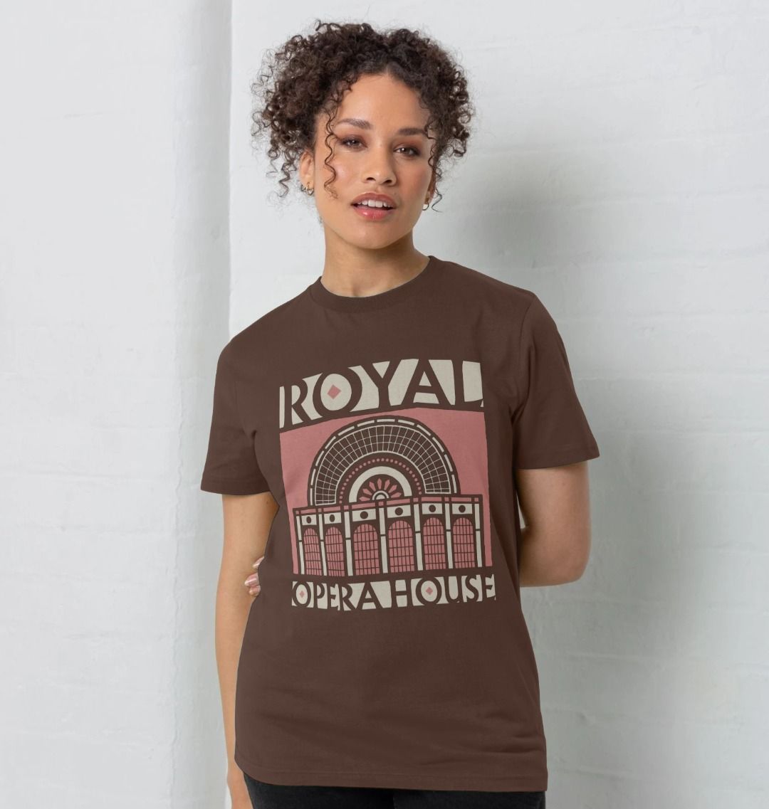 Chocolate Royal Opera House T-shirt by Teemill