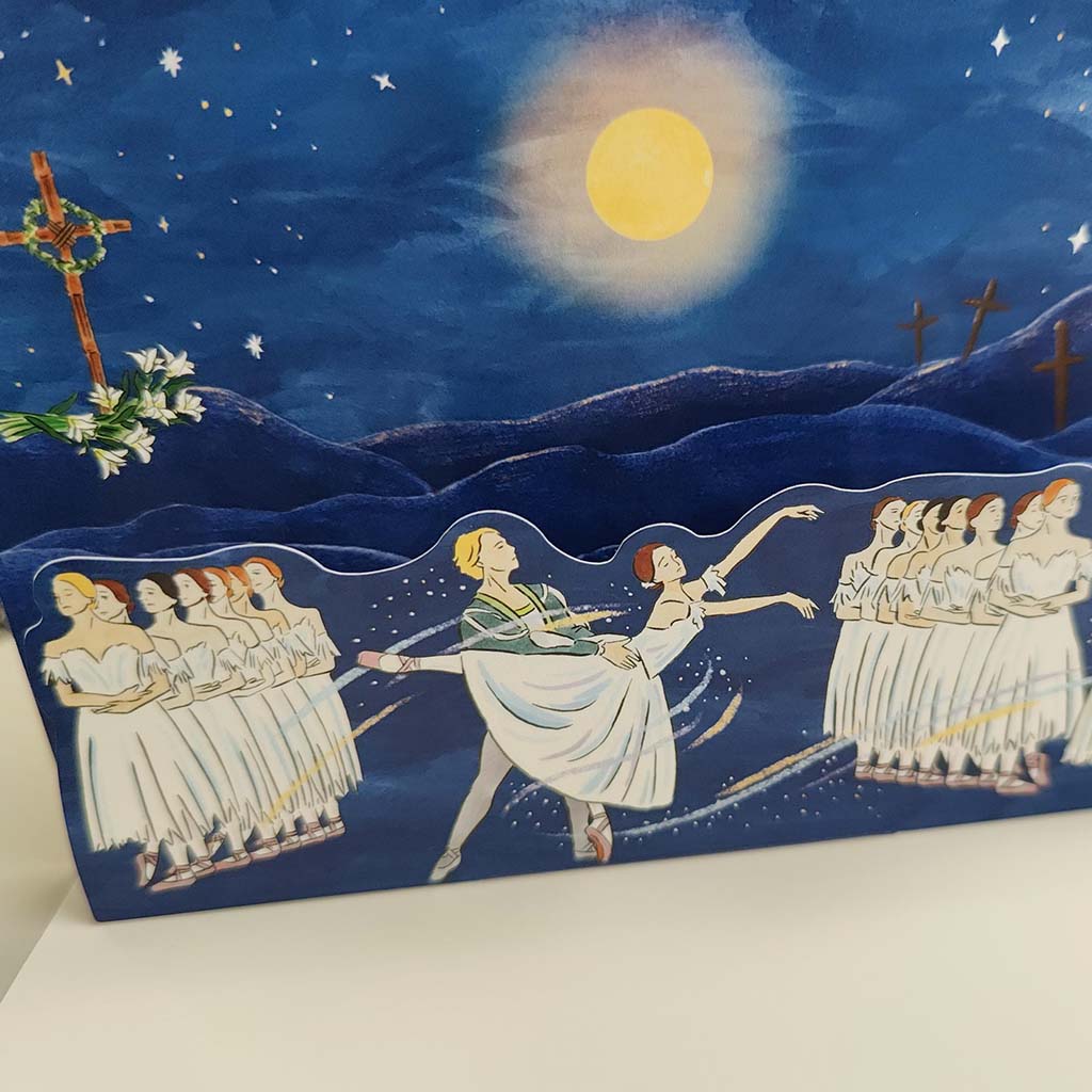 Pop up illustration inside Fox Co Giselle greeting card