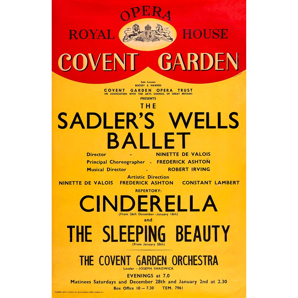 Cinderella and Sleeping Beauty Heritage Print in red and yellow