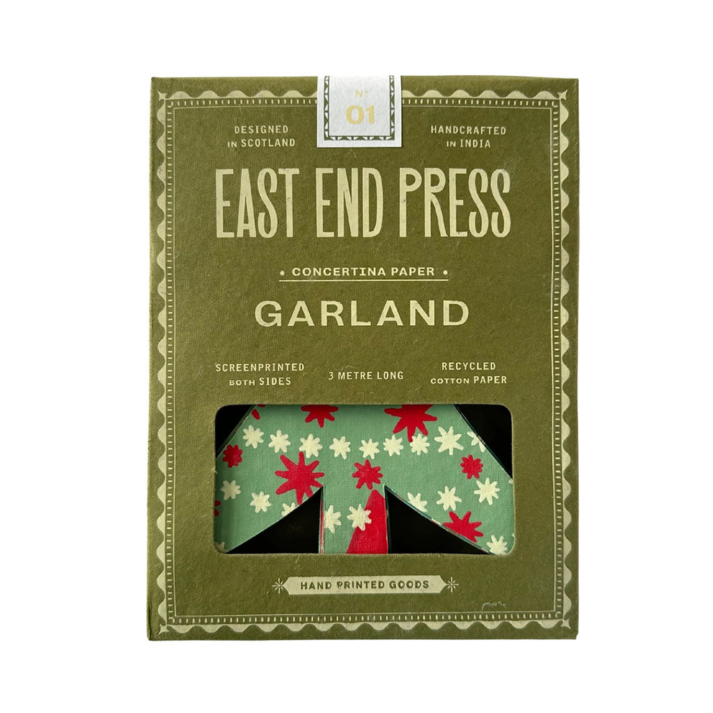 Paper Christmas Tree Garland Concertina in packaging on a white background