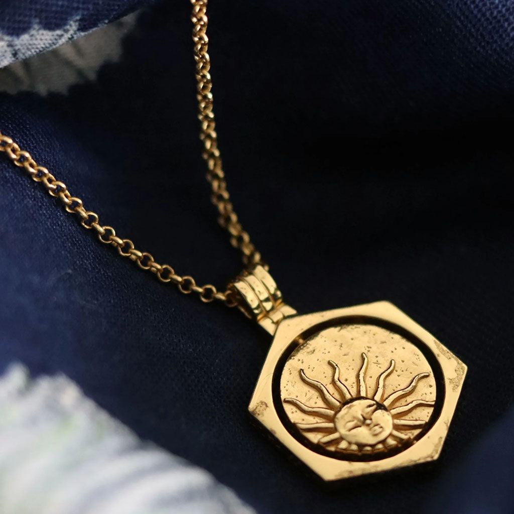 Rotating Moon Lapis Necklace
