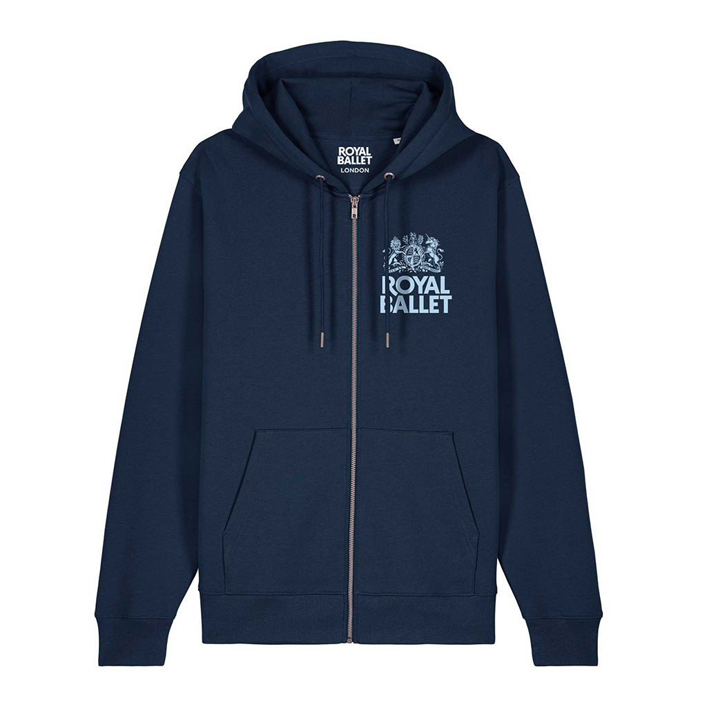 Royal Ballet Zip Hoodie Navy Royal Ballet and Opera Shop