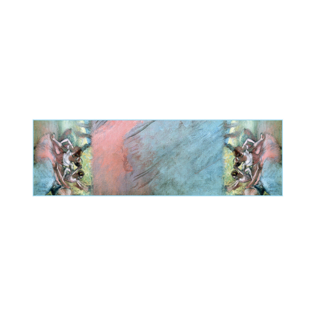  Artwork of the degas ballerina Silk Scarf design with swirling colors on a white background
