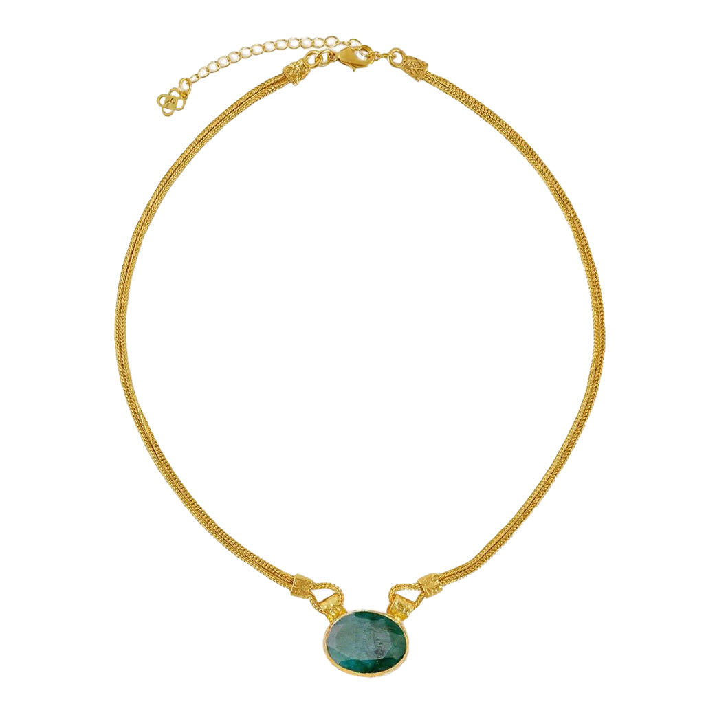 gold Emerald Necklace