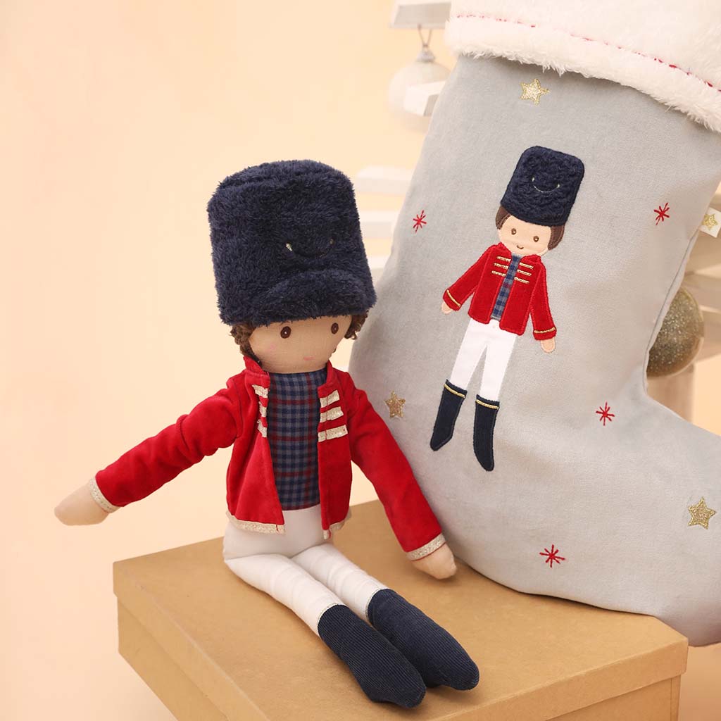 Nutcracker Applique Stocking with Nutcracker Doll