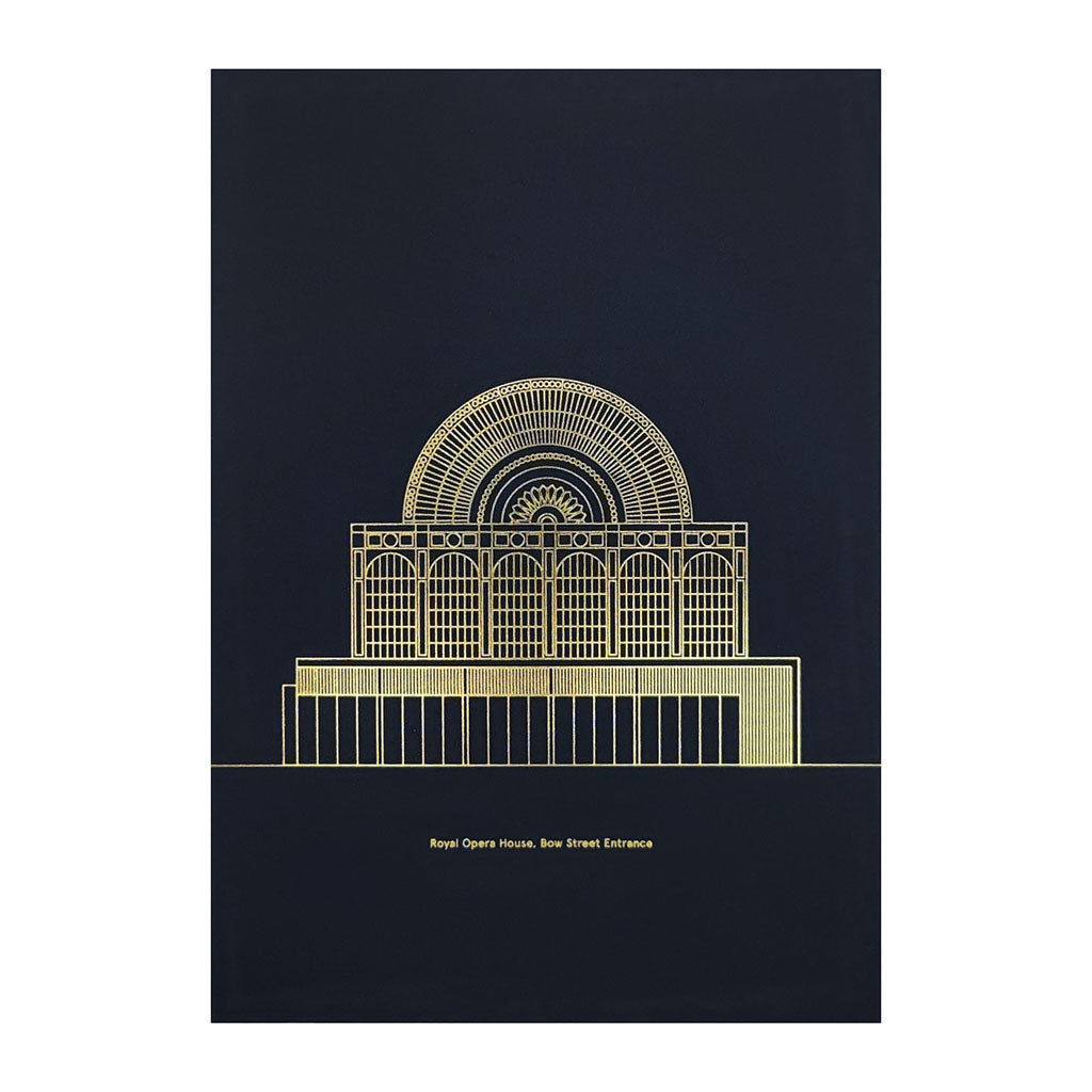 Navy Bow Street Foil Print