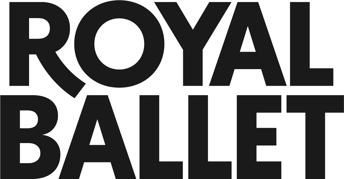 Black text 'ROYAL BALLET' on a white background