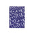Blue recycled leather notebook with 'Royal Ballet & Opera' text pattern on a white background