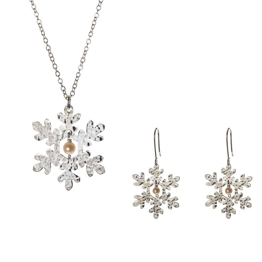 Snowflake Bundle, earrings and necklace