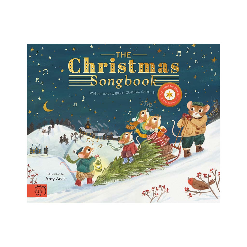 Cover of &#39;The Christmas Songbook&#39; with illustrated animals in a snowy scene.