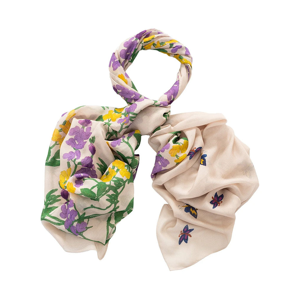 Floral patterned scarf on a white background