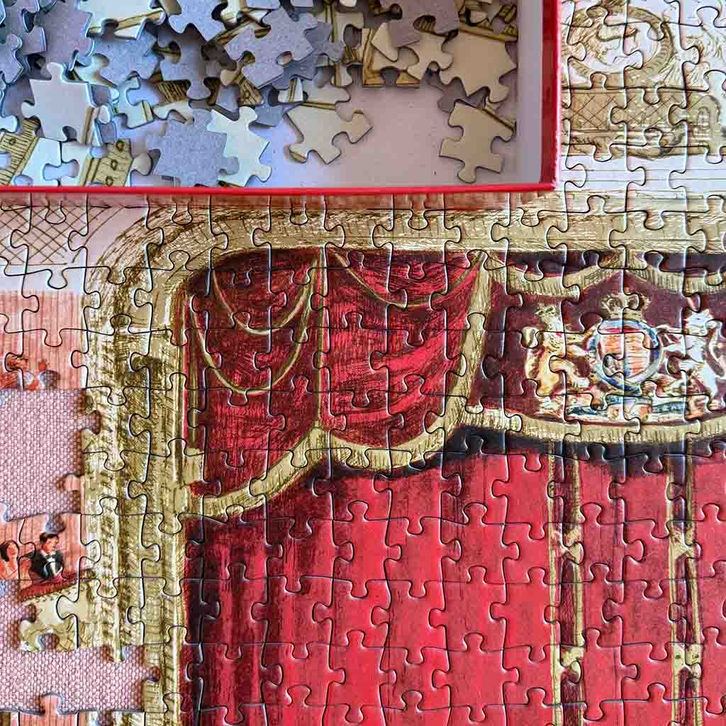 Jigsaw puzzle with a partially completed design of the RBO stage.