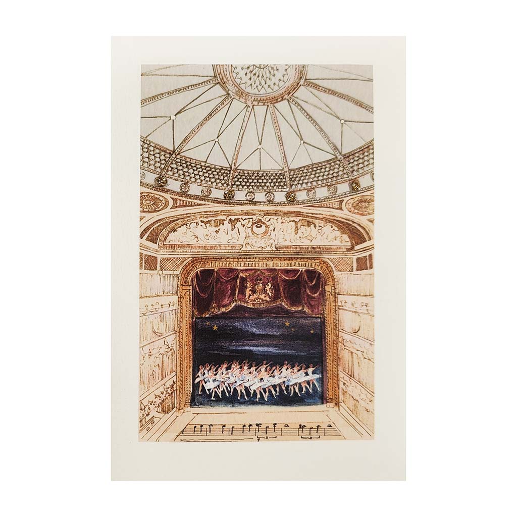 Greeting Card with illustrations of the RBO Auditorium with a ballet on stage