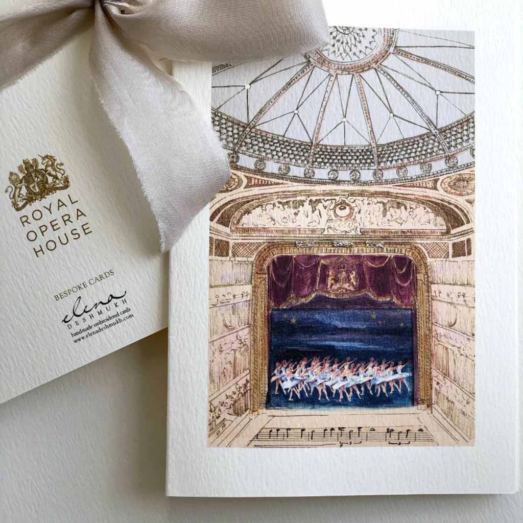 Greeting Card with illustrations of the RBO Auditorium with a ballet on stage
