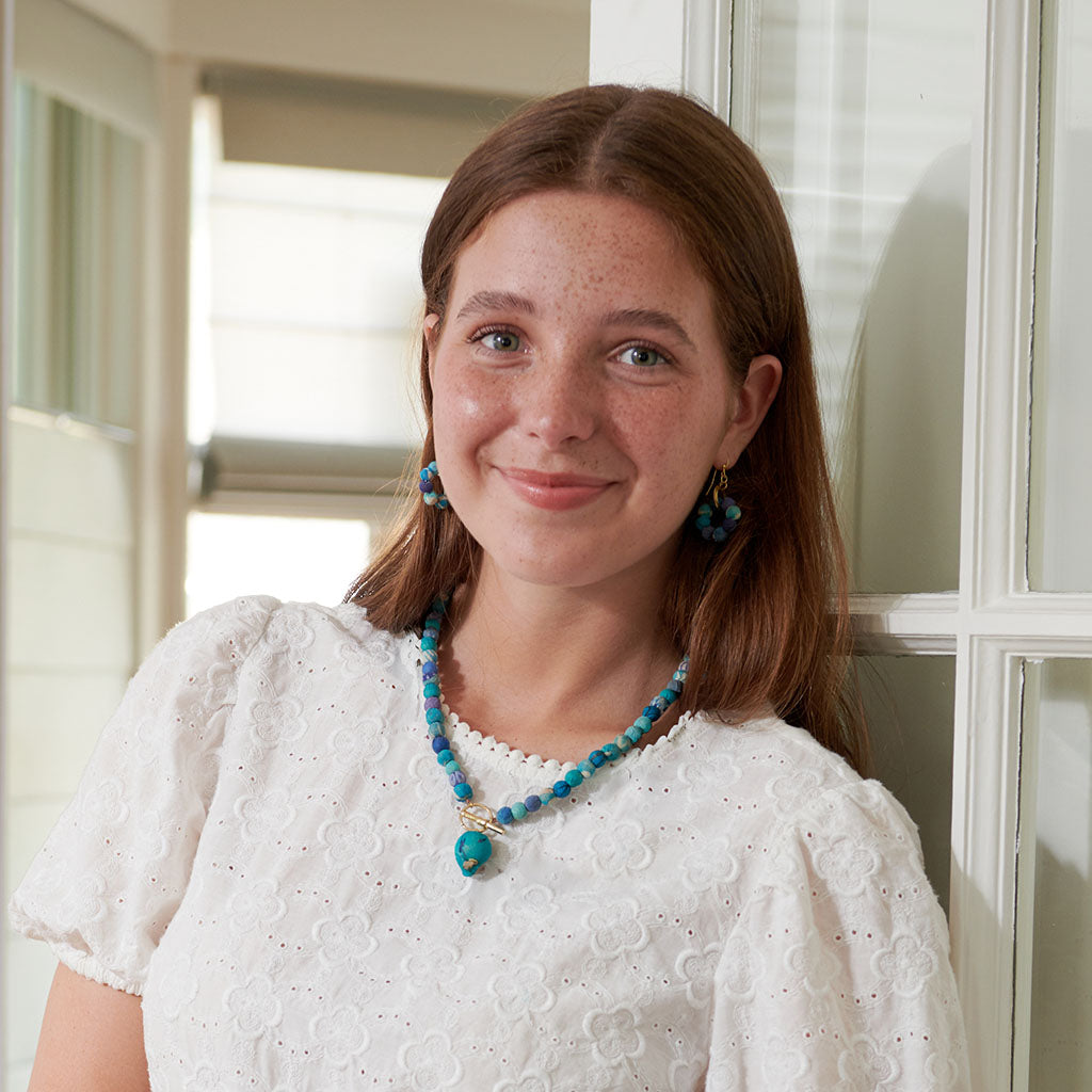 Kantha Azure Toggle Necklace