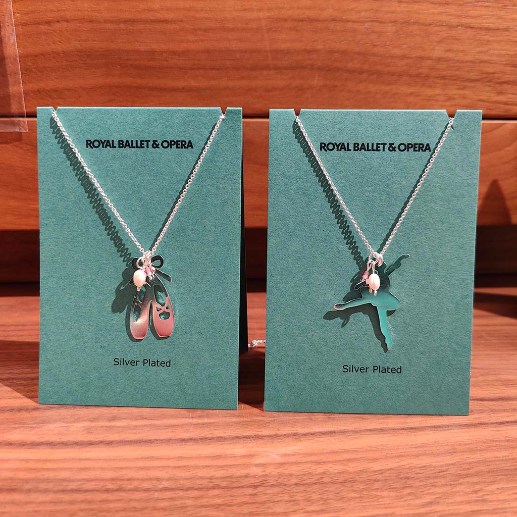 Ballerina Pearl Pendant and Ballet Shoe Necklace