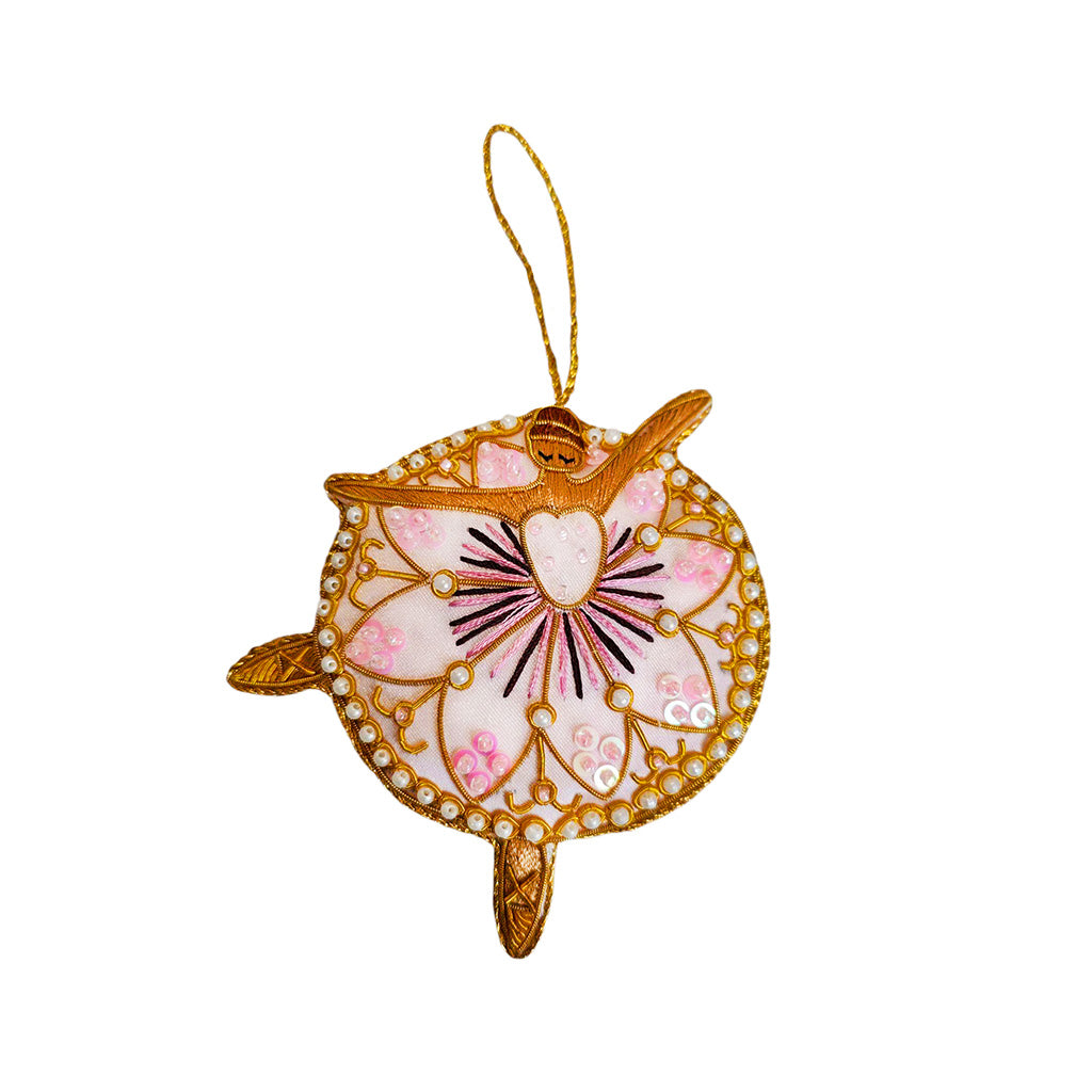 Ballerina in tutu Decoration  zardozi embroidered with beads and sequins. 