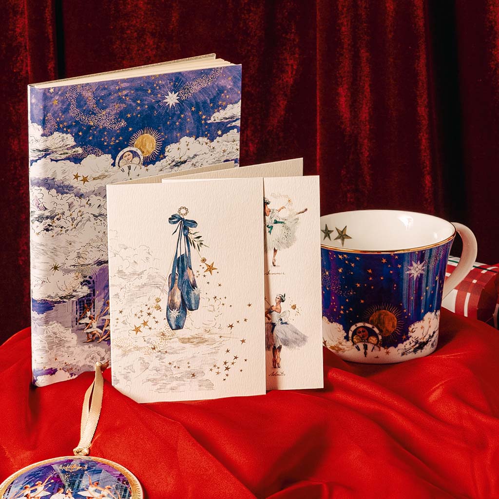 Ballet Shoes for the Stars Greeting Card on display with Cinderella products