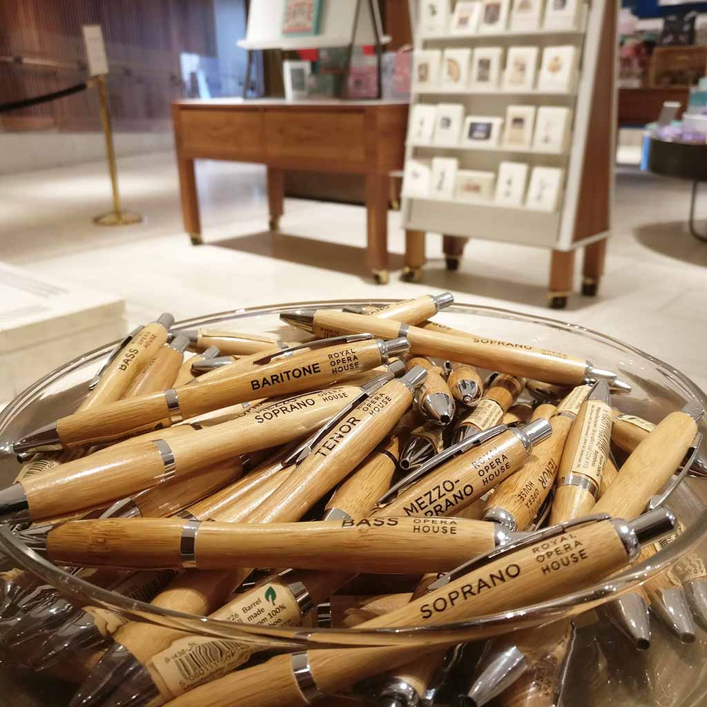bowl of bamboo pens in the shop