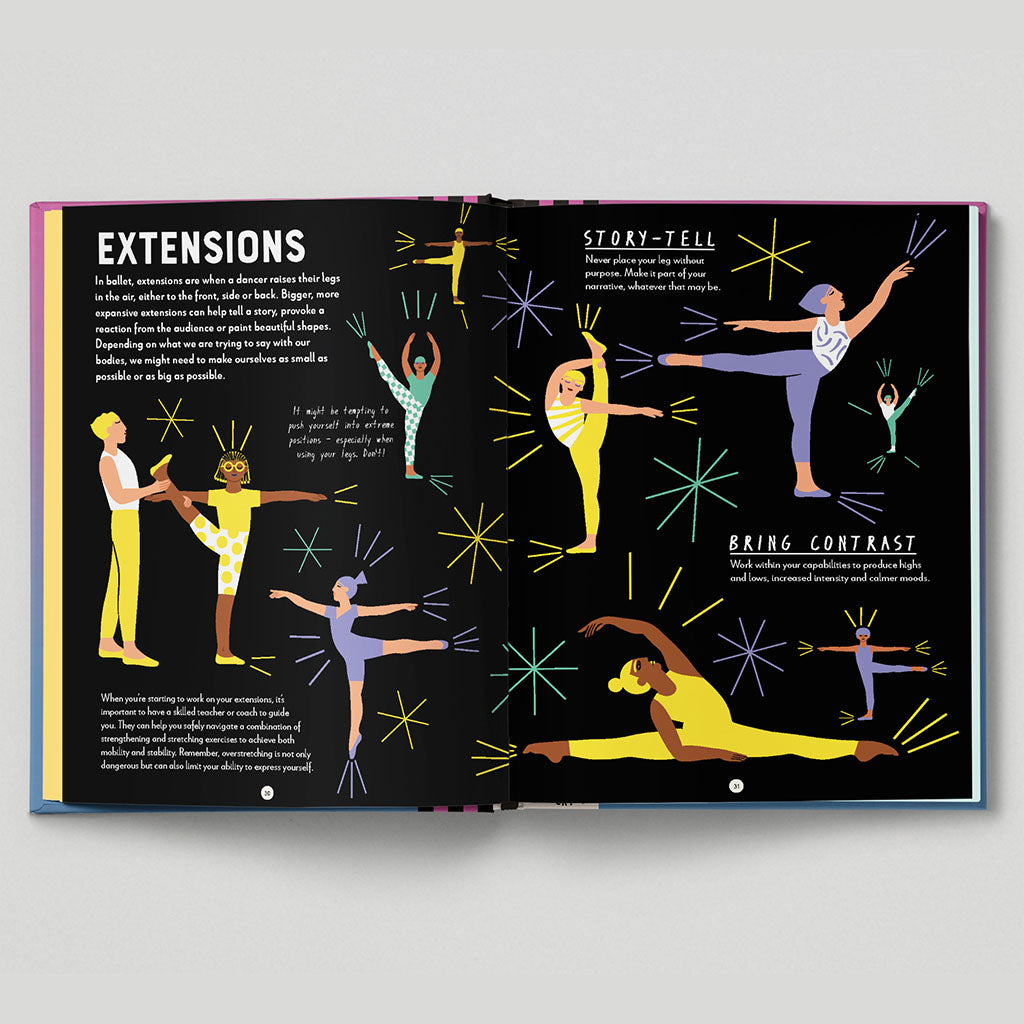 Anything is Possible with Ballet Book Double page view of ballet illustrations