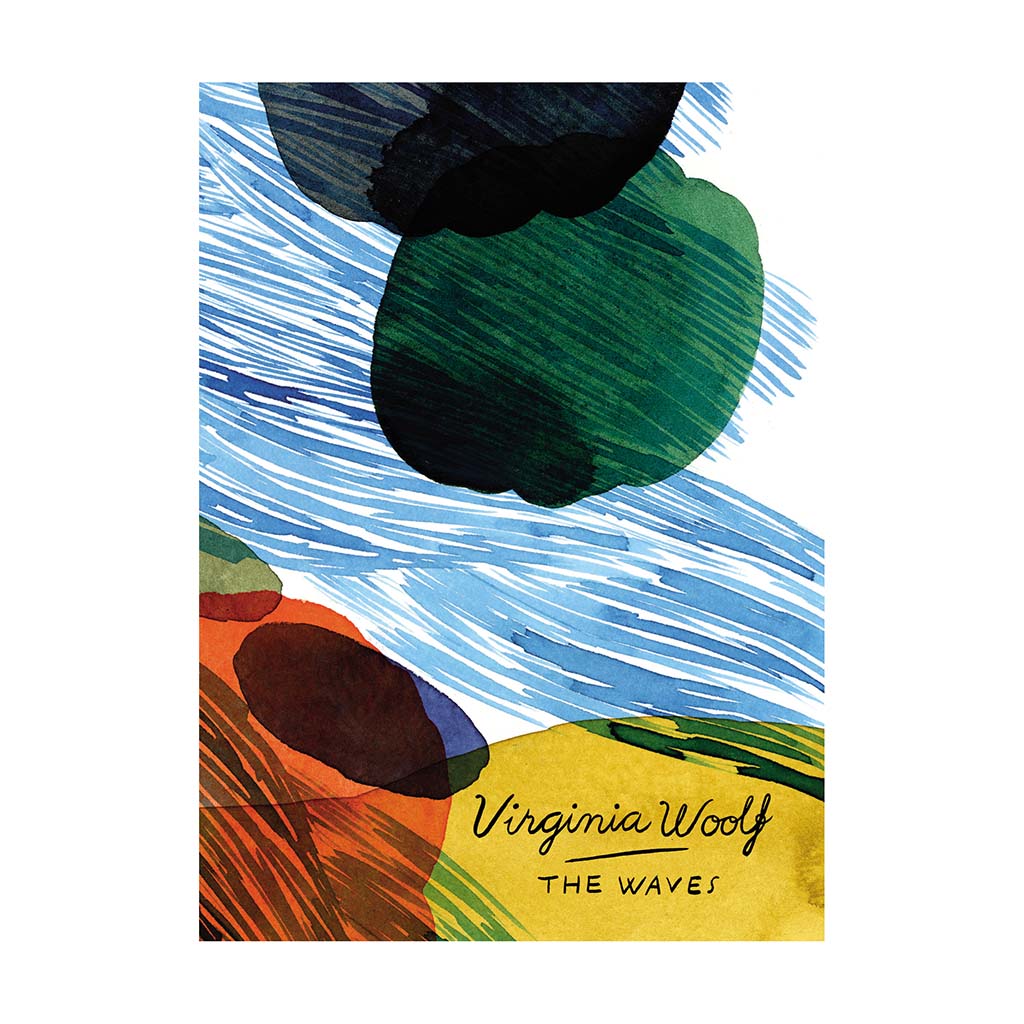 Colourful book cover for The Waves by Virginia Woolf