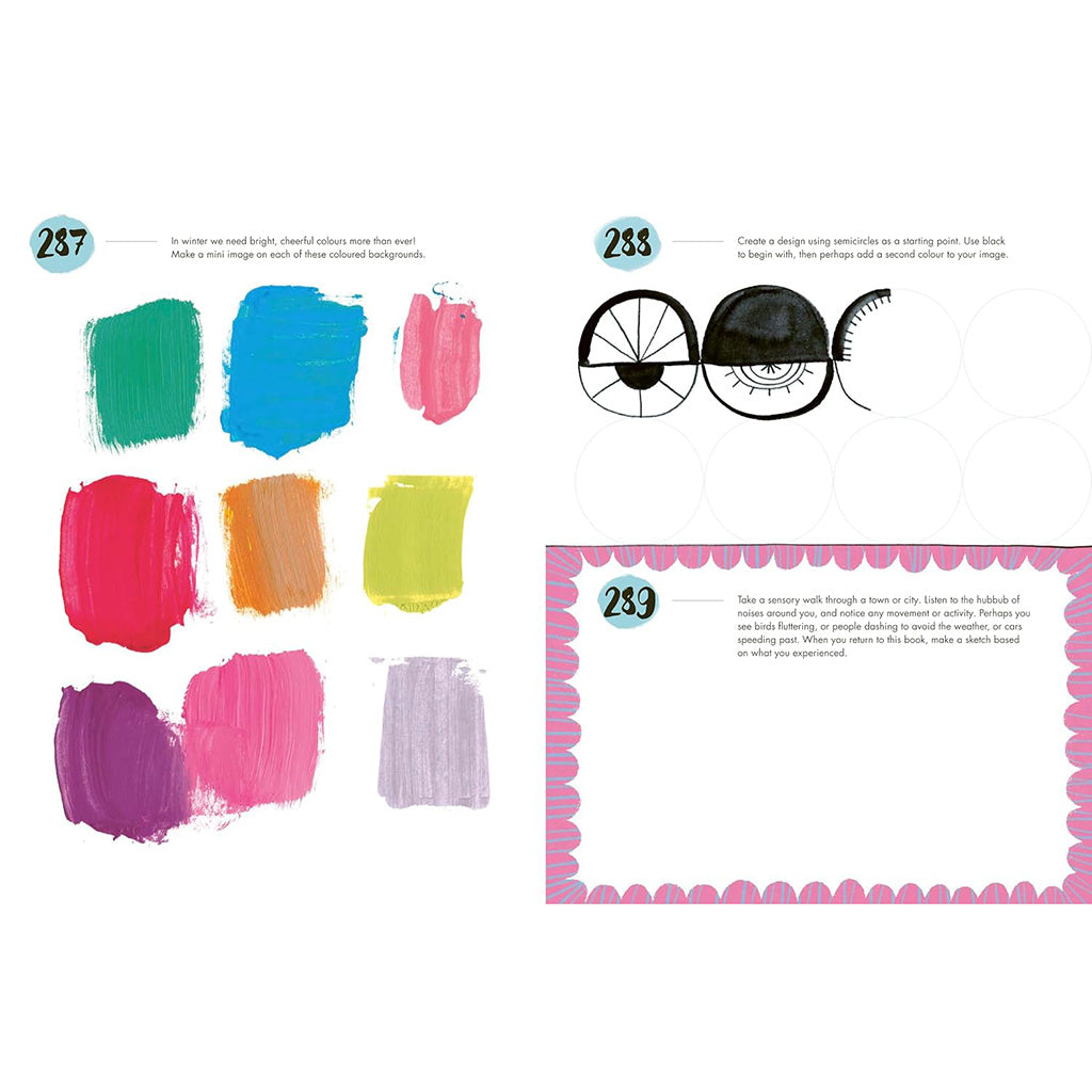 inside 365 book with colourful illustrations and space for notes and drawing