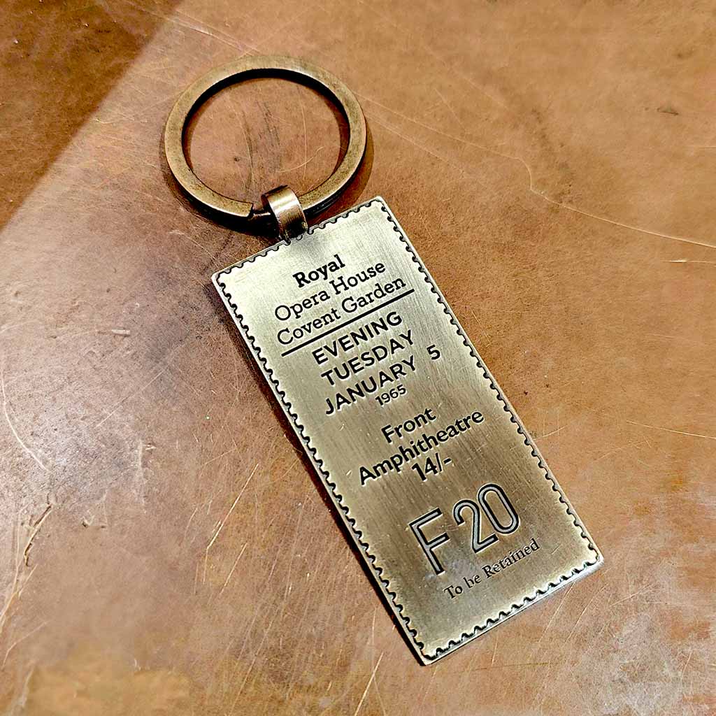 Brass Ticket Keyring