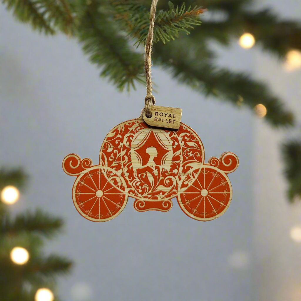 Cinderella Carriage Bamboo Decoration with festive background