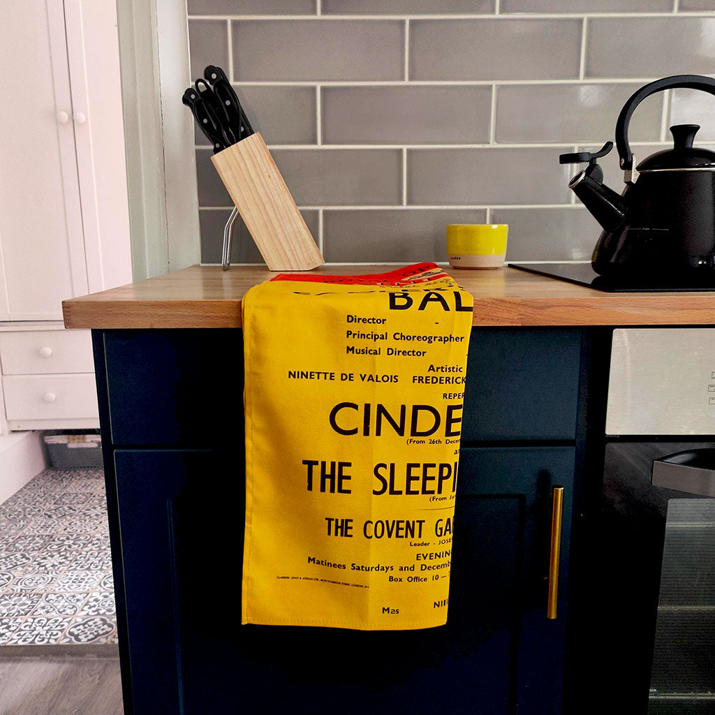Cinderella Tea Towel in kitchen settling