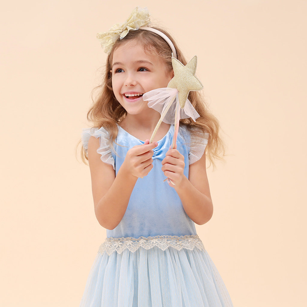 Child with Magic Wand wearing Cinderella Dress