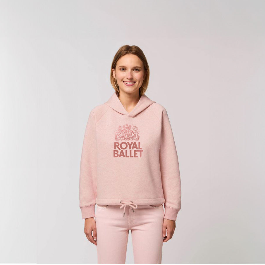 Royal Ballet Cropped Hoodies on model in front of grey background