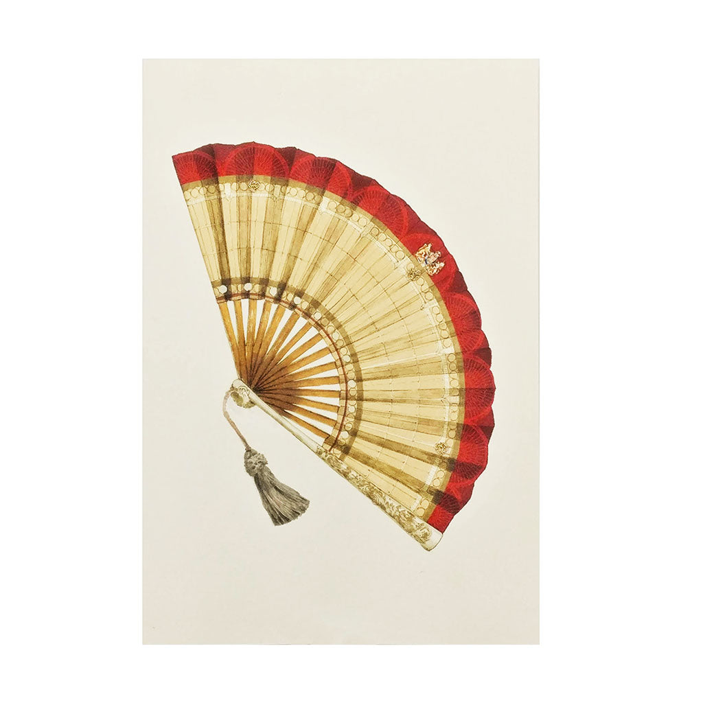 greeting card with opera fan illustration by Elena Deshmukh