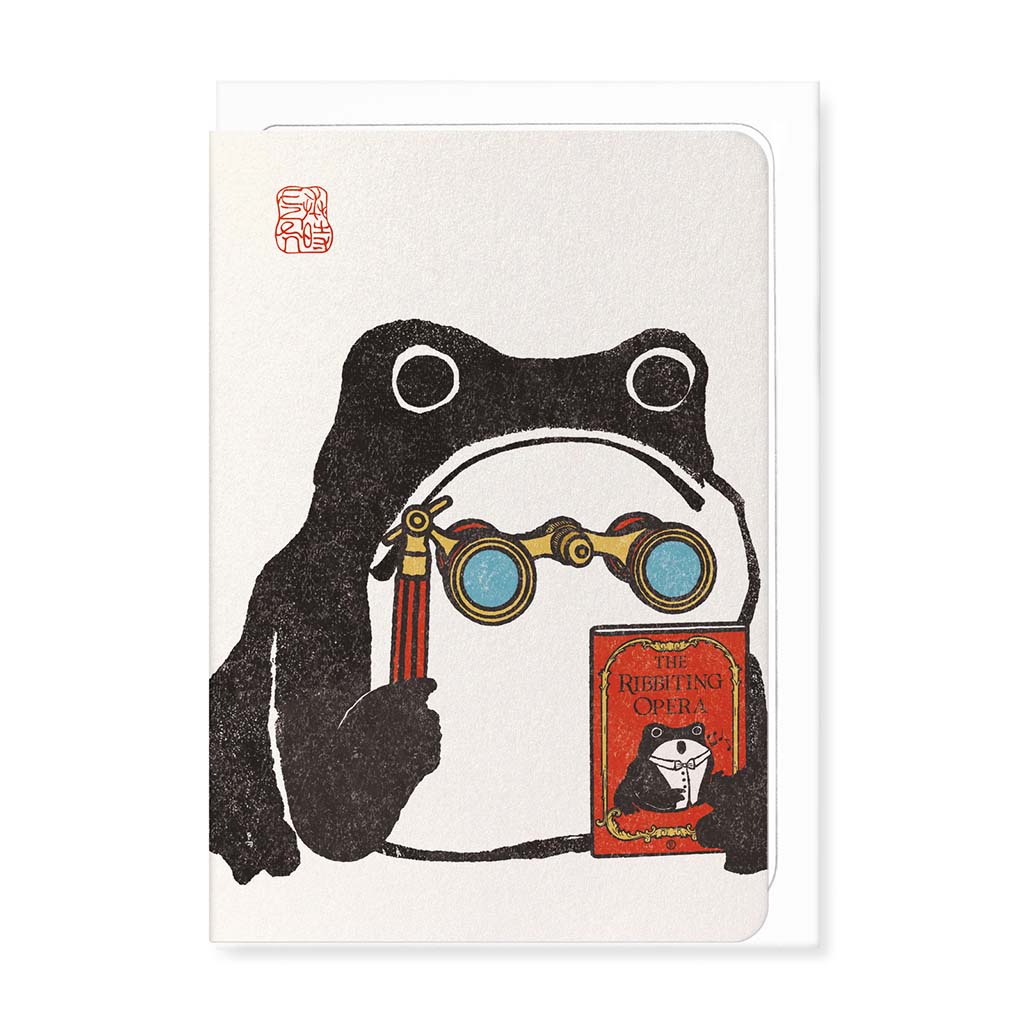 Ribbiting Opera Greeting Card based on a tradition japanese woodblock from 1814