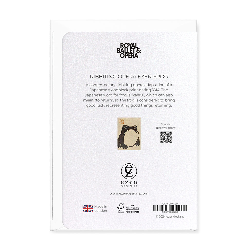 Ribbiting Opera Greeting Card based on a tradition japanese woodblock from 1814