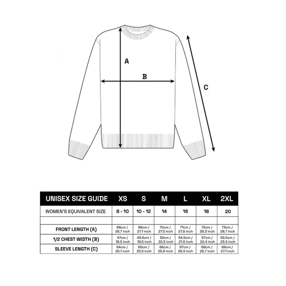 Christmas Jumper Size Guide and chart