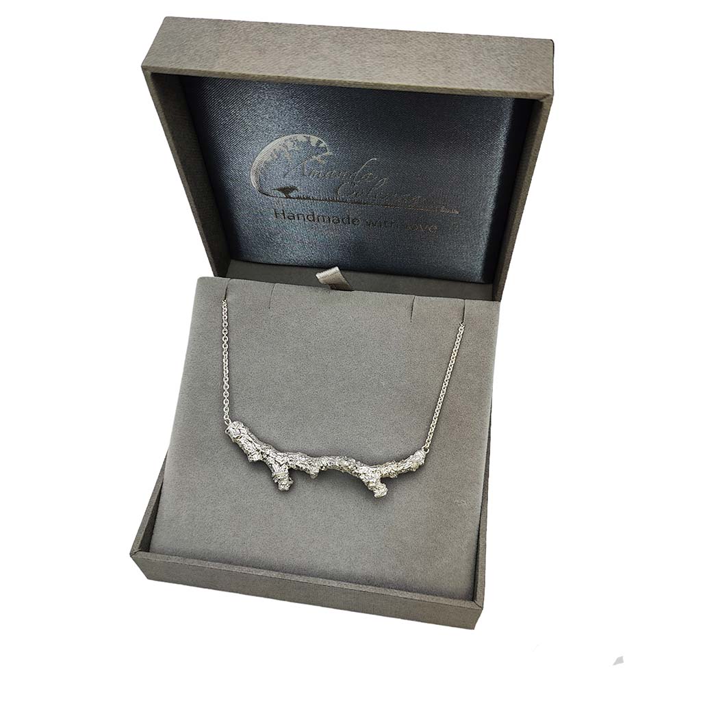 Long Silver Branch Necklace