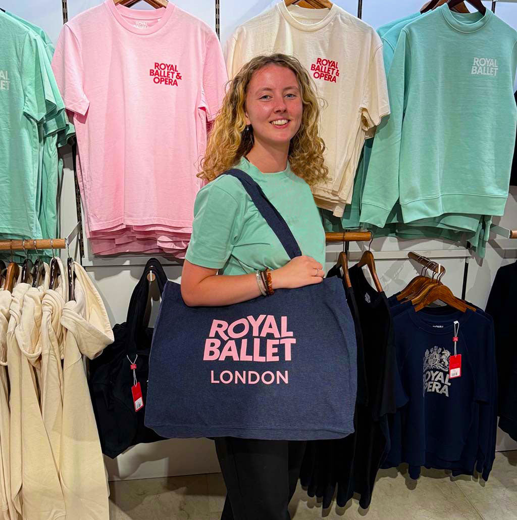 Model with Royal Ballet London Shopper in the RBO Shop