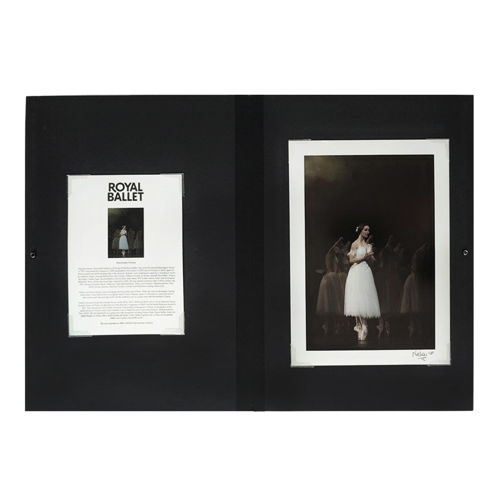 Marianela Nuñez Limited Edition Print open portfolio with photograph and certificate
