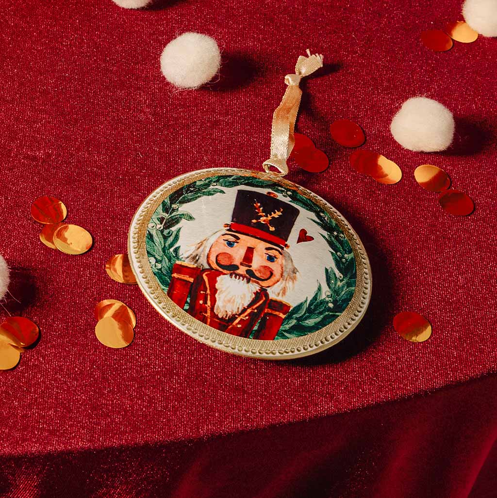 Nutcracker Tin Decoration designed by Elena Deshmukh