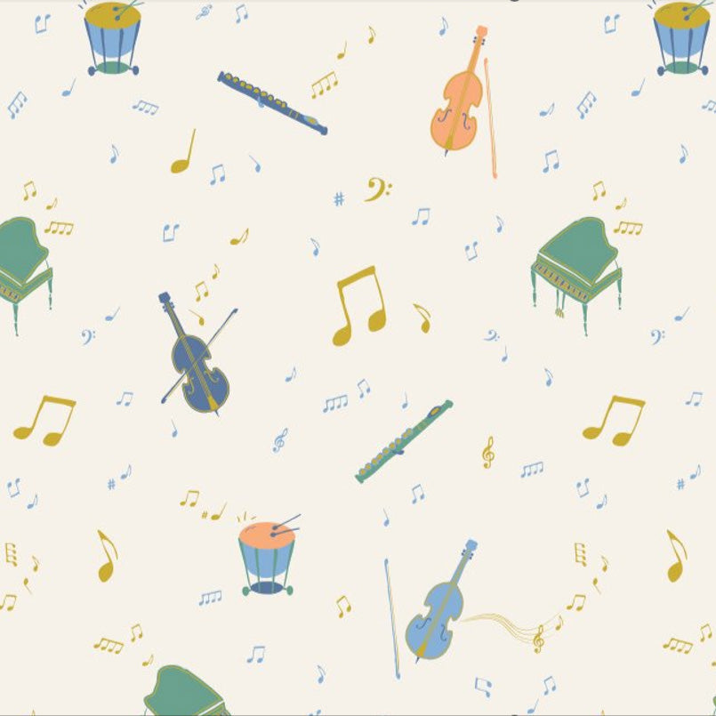 Orchestra Baby Grow on white background