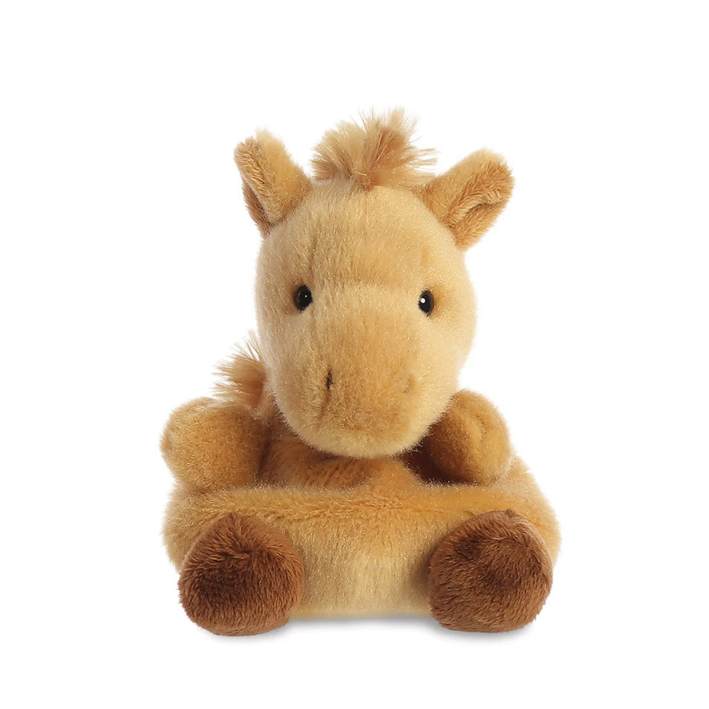 palm pal  soft toy in the shape of a pony on a white background
