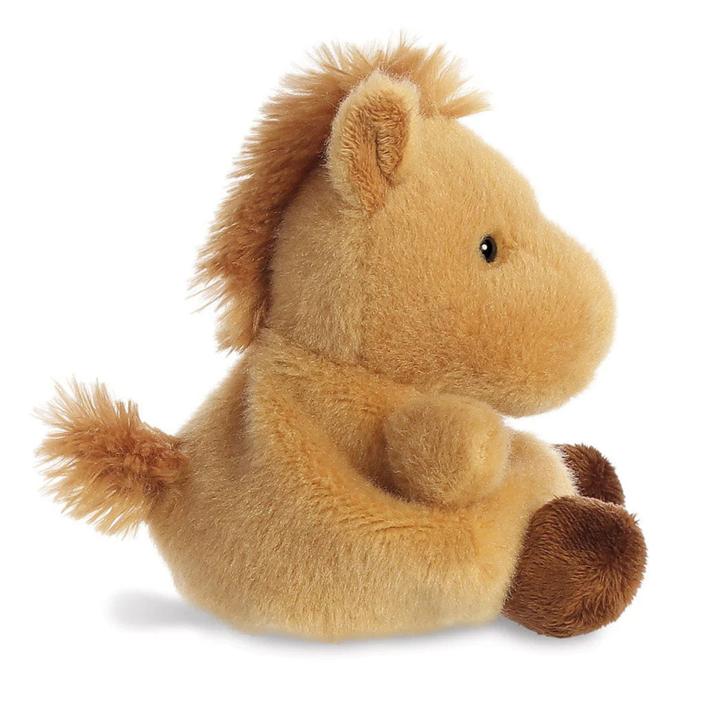 palm pal  soft toy in the shape of a pony on a white background