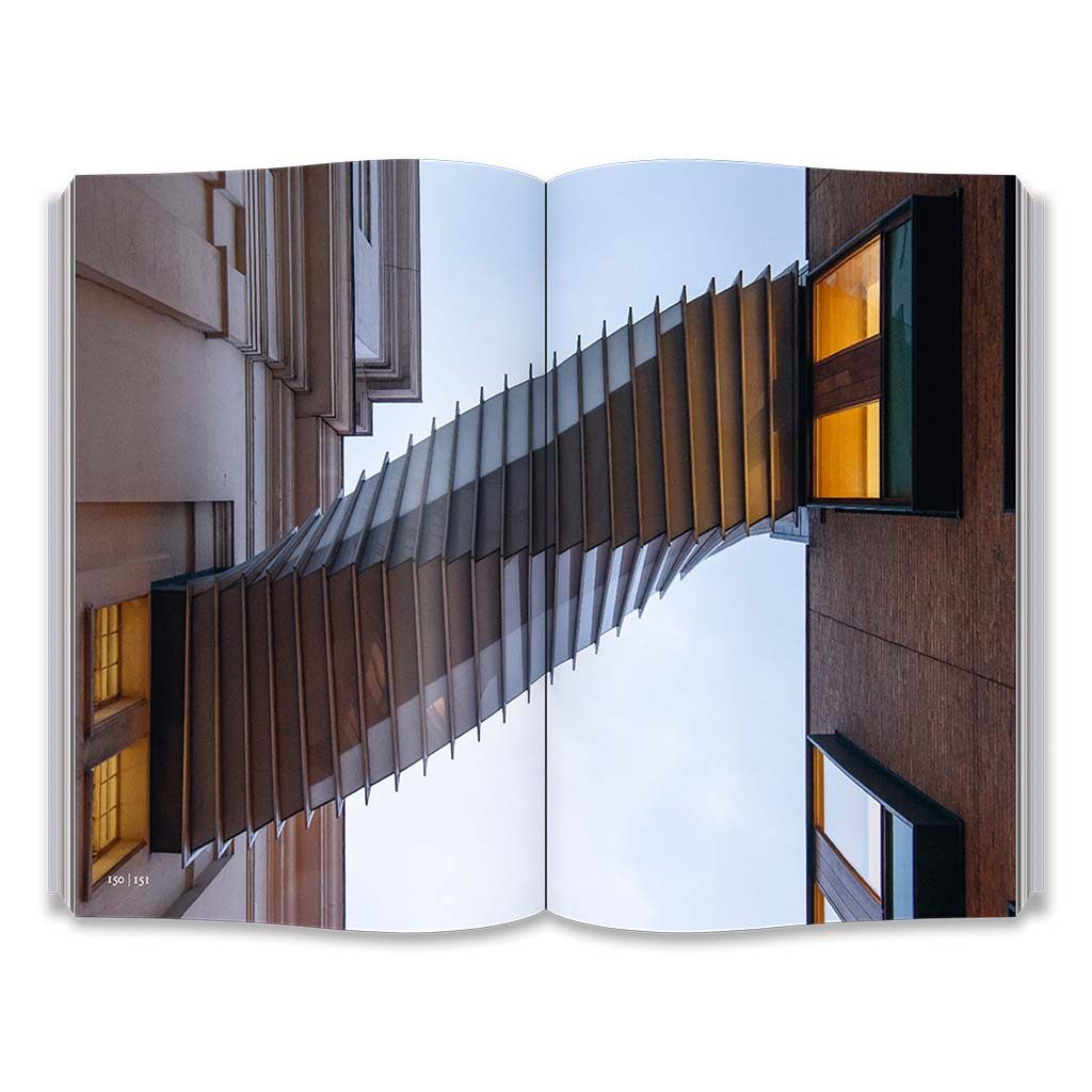 Open book showing the bridge of aspiration joining the Royal opera house and ballet school.