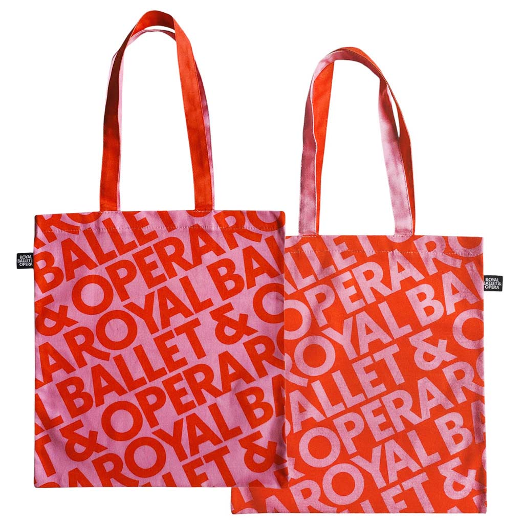 RBO Pink tote bag front and back view with &#39;Ballet &amp; Opera Royal&#39; text on a white background