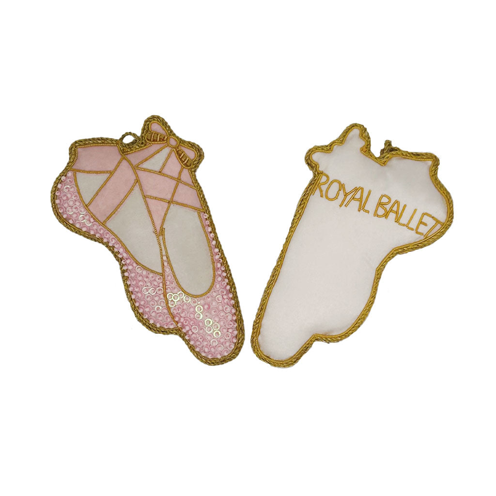 Pink Beaded Ballet Shoes Decoration