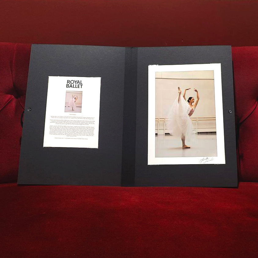 Fumi Kaneko Signed Limited Edition Print on red velvet sofa at RBO