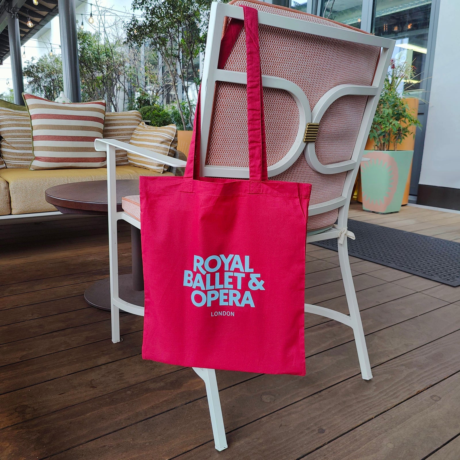 RBO London Cranberry Tote Bag on a white backgground