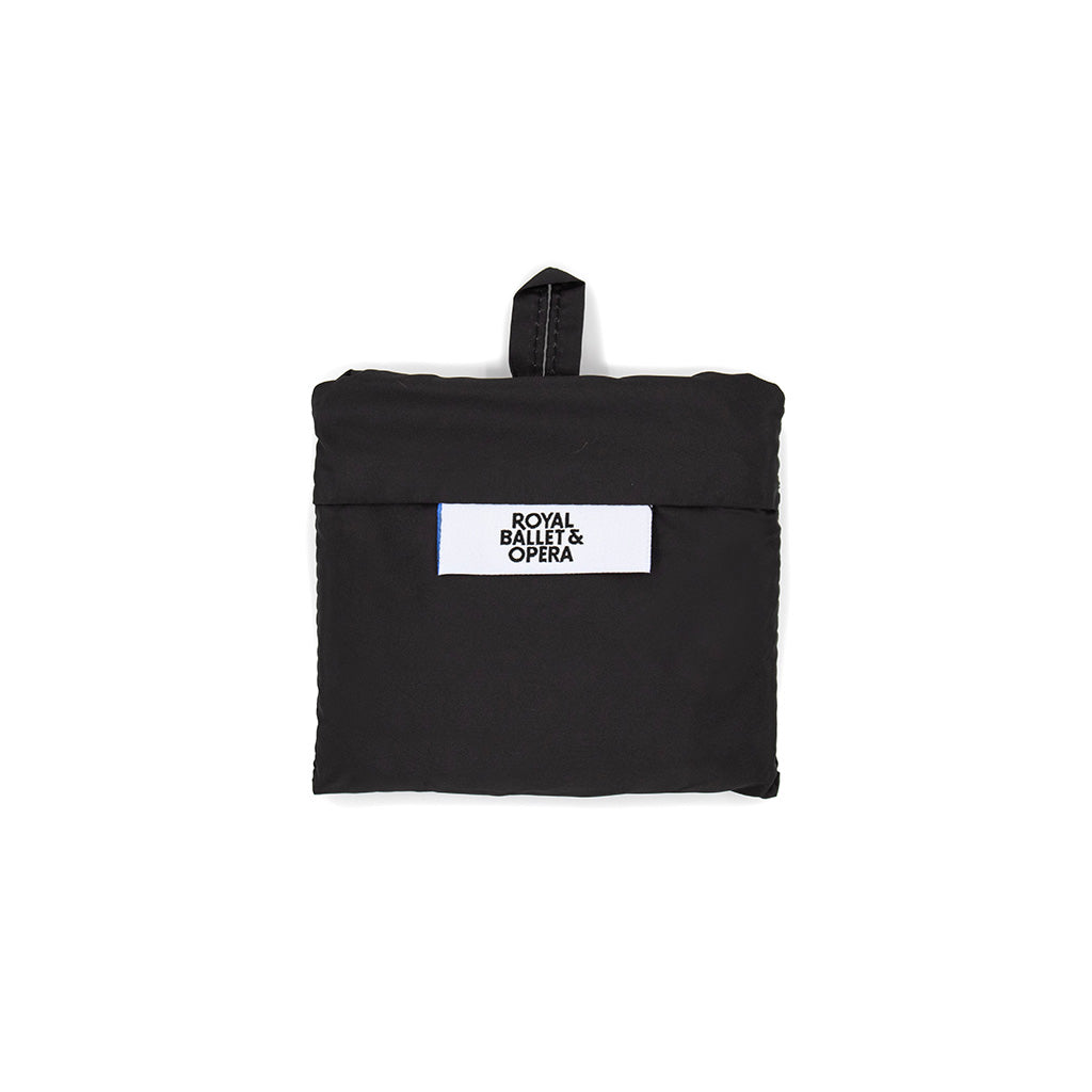 RBO Black Foldable Bag folded in pouch