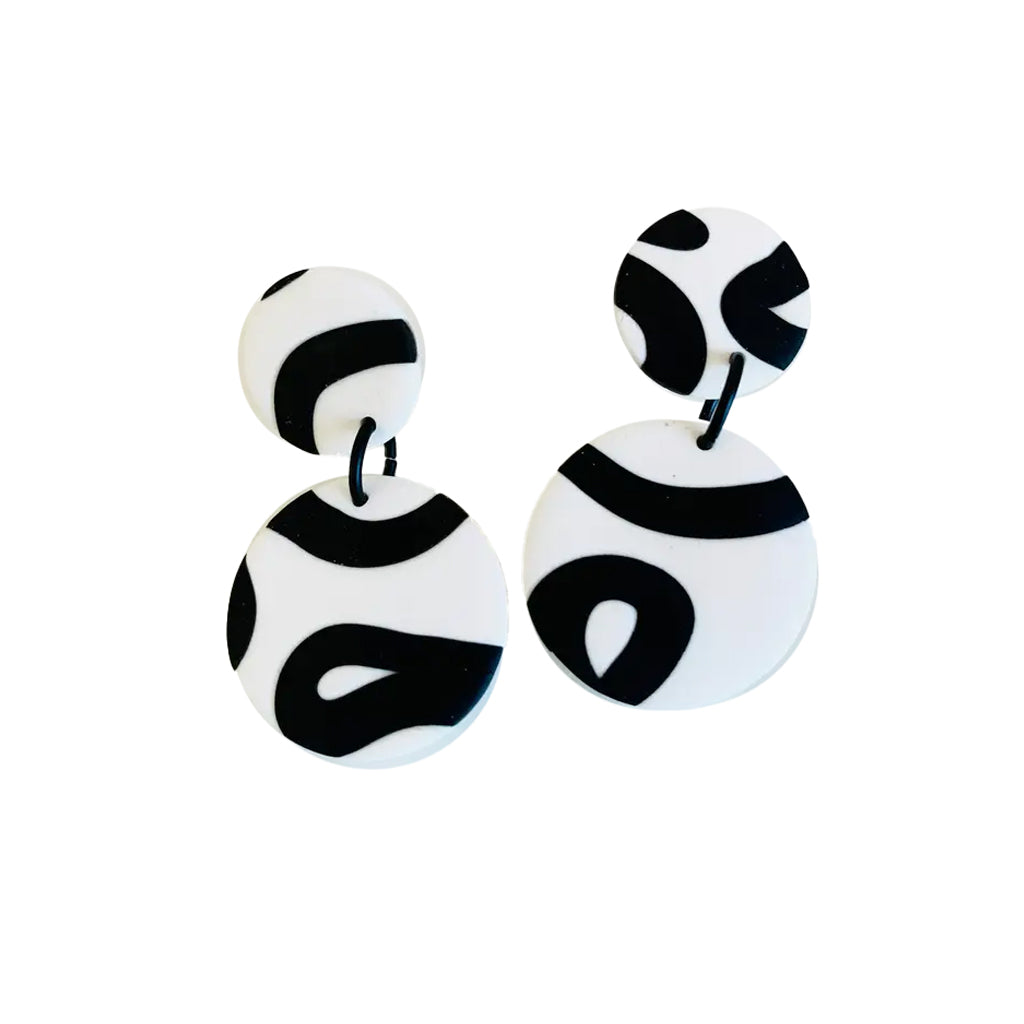 Songlines Round White Earrings