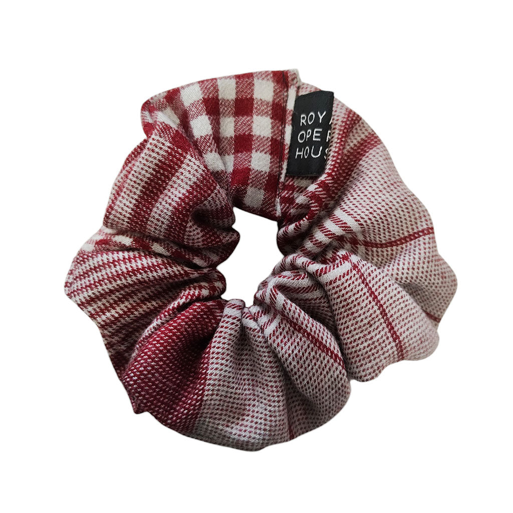 La Boheme Scrunchie in check wool fabric